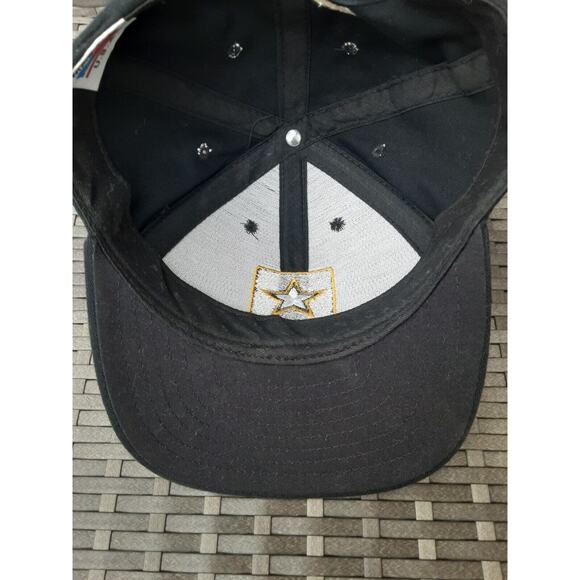 US Army Black Hat Cap Embroidered Star Gold Trimmed Logo Adjustable Hat Cap - Picture 7 of 7
